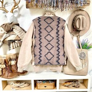 UPCYCLED Aztec rustic wool accent cargo safari tie dye boho vest w western vibe